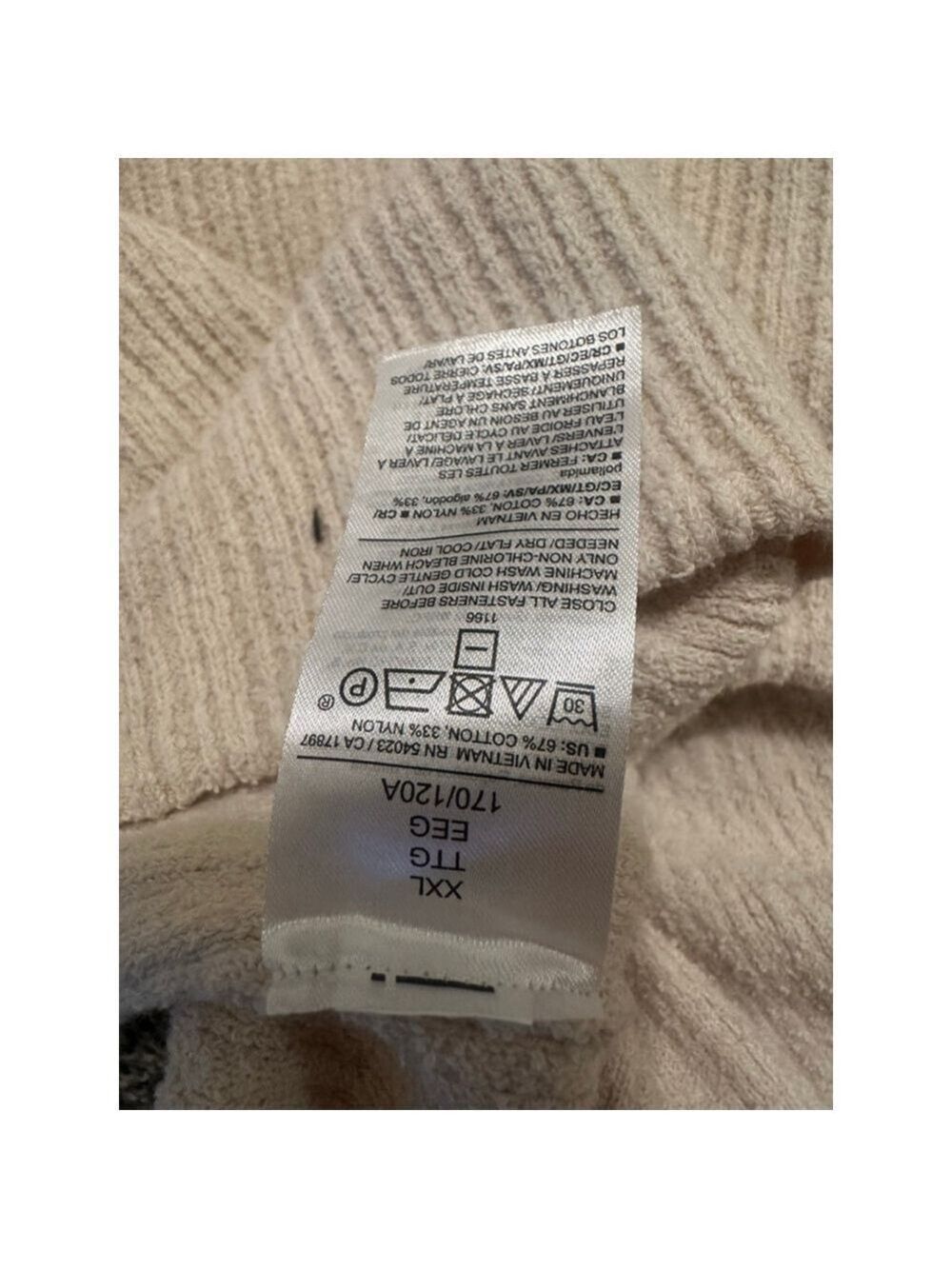 Old Navy Beige Ribbed V Neck Cardigan Women's XXL - Picture 6 of 9